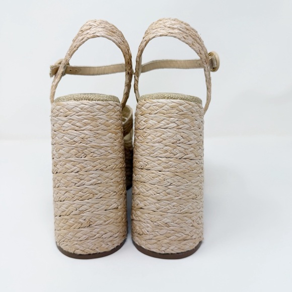 New Larroude Carmen Raffia Platform Sandals Sz US 9 - Picture 5 of 8